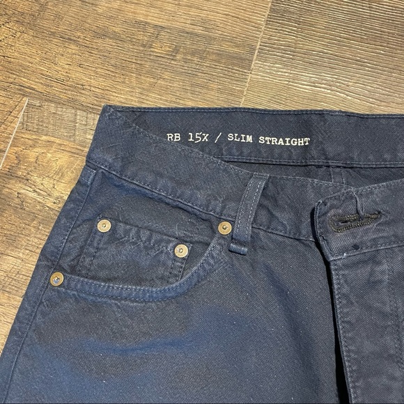 Navy Blue Rag & Bone Men’s Jeans RB 15X Slim Straight - Picture 3 of 5